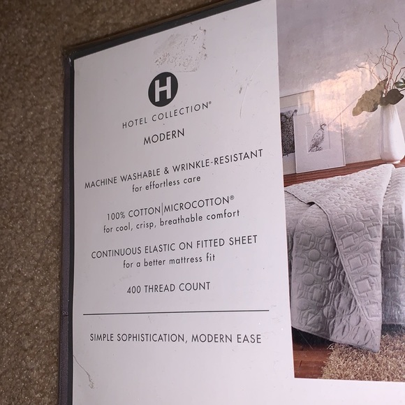 NIP Hotel Collection (from Macy's) - 400 Thread Count Full Sheet Set, Slate Gray - Picture 5 of 9